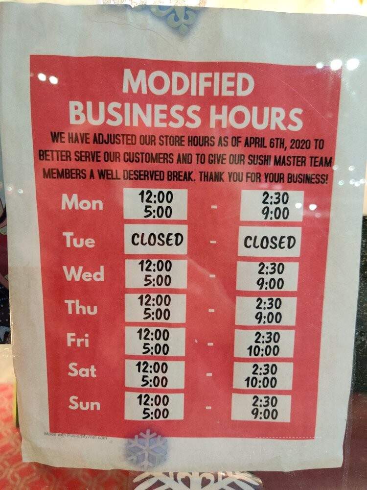 Sushi Master - Markham, ON menu_pic