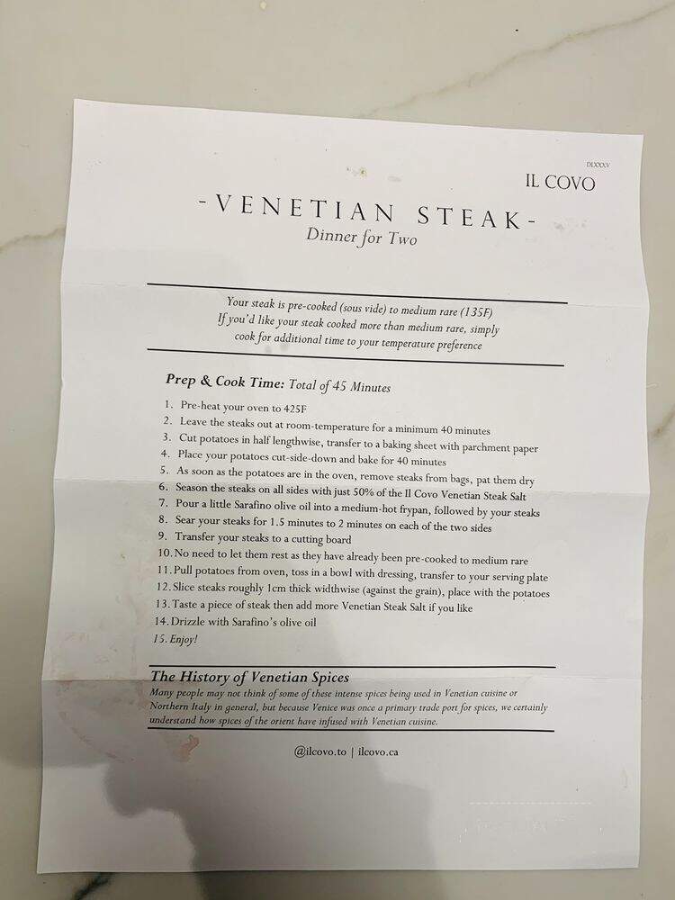 Il Covo - Toronto, ON menu_pic