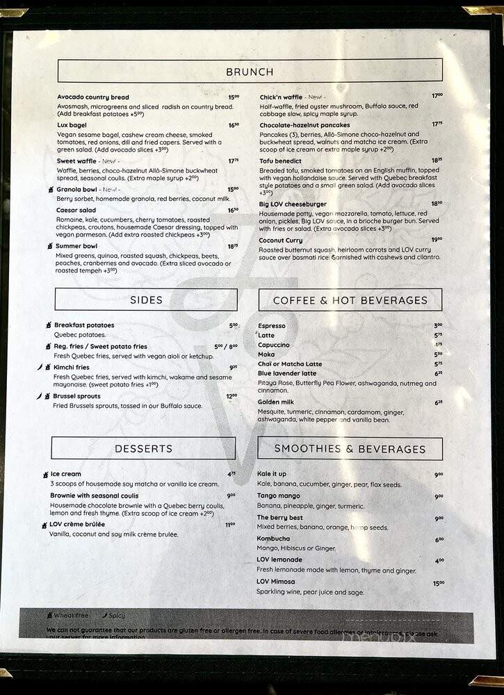 LOV - Toronto, ON menu_pic