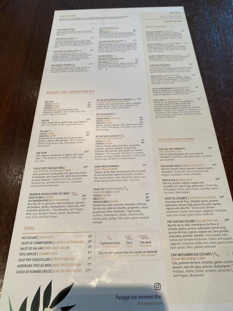 Siam - Montreal, QC menu_pic