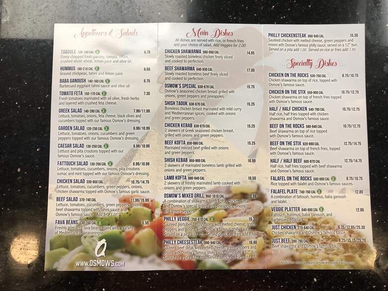 Osmow's - Markham, ON menu_pic
