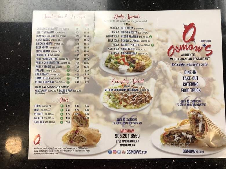 Osmow's - Markham, ON menu_pic
