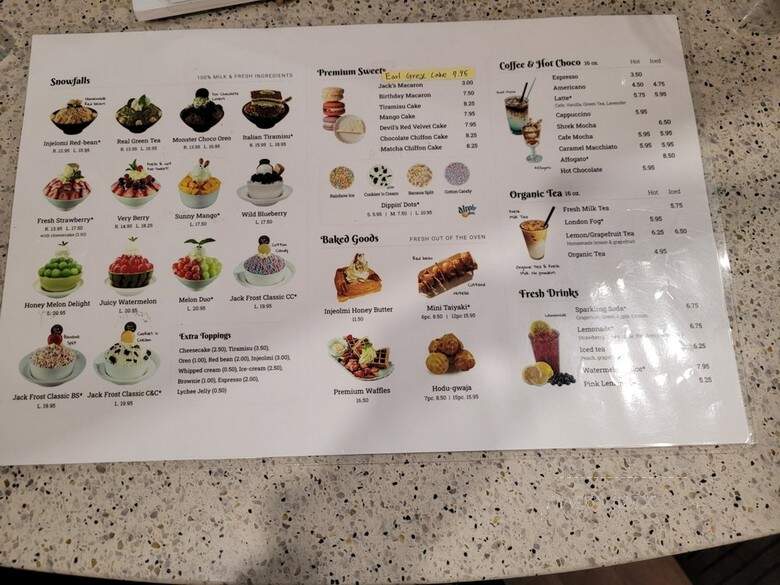 Jack Frost Cafe - Richmond, BC menu_pic
