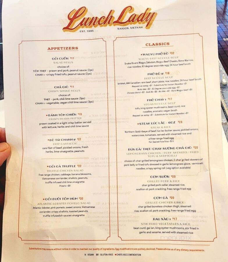 Lunch Lady - Vancouver, BC menu_pic