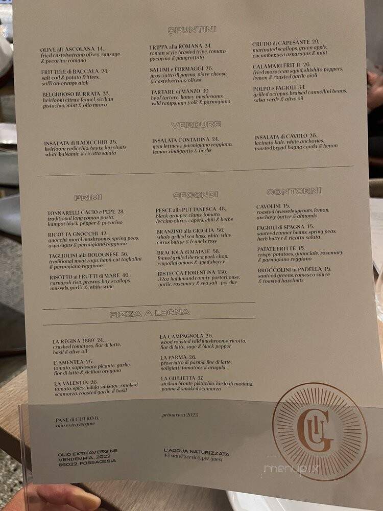 Giulietta - Toronto, ON menu_pic