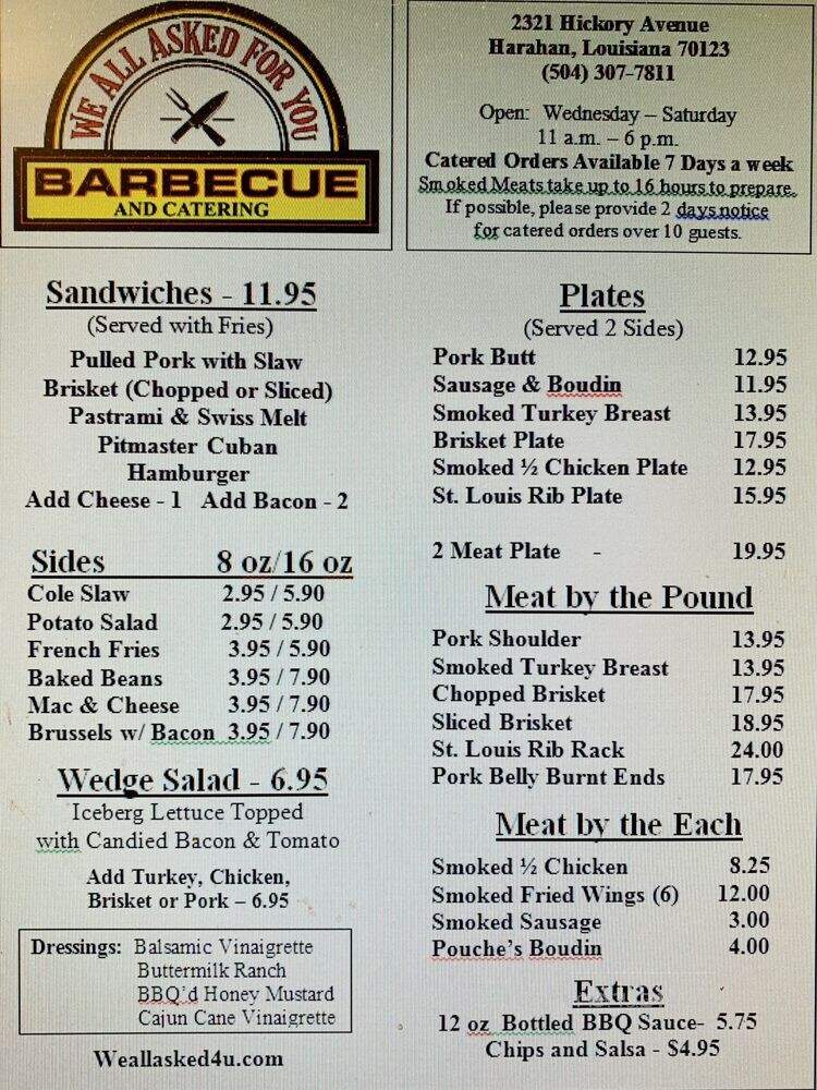 We All Asked For You BBQ and Catering - Harahan, LA