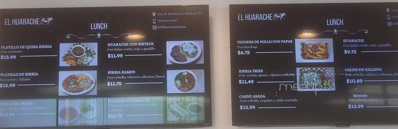 El Huarache - Durham, NC menu_pic
