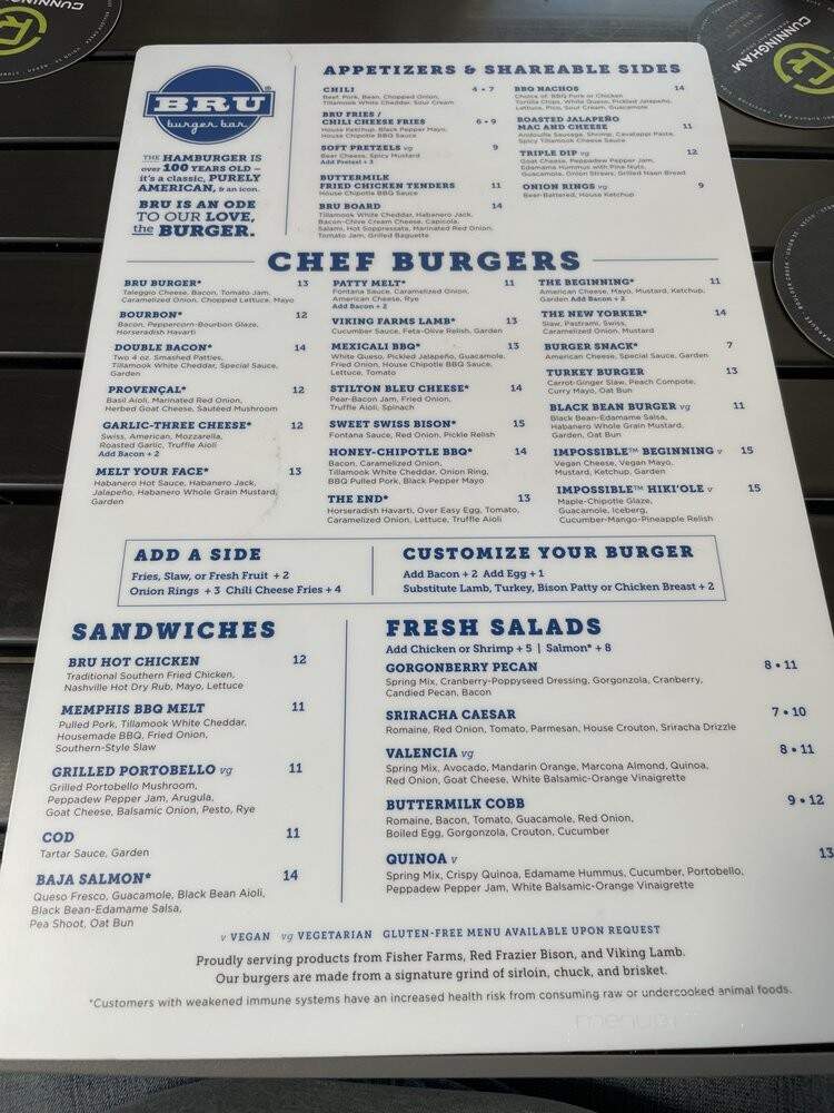 Bru Burger Bar - Brownsburg, IN menu_pic
