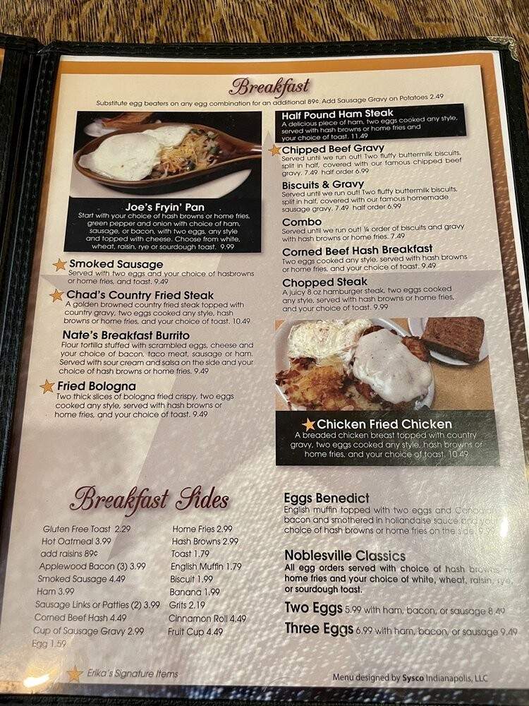 Erika's Place - Noblesville, IN menu_pic