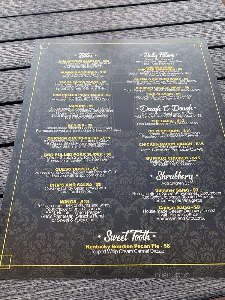 Shakertins - Plano, TX menu_pic