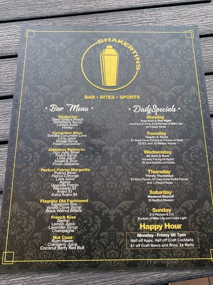 Shakertins - Plano, TX menu_pic