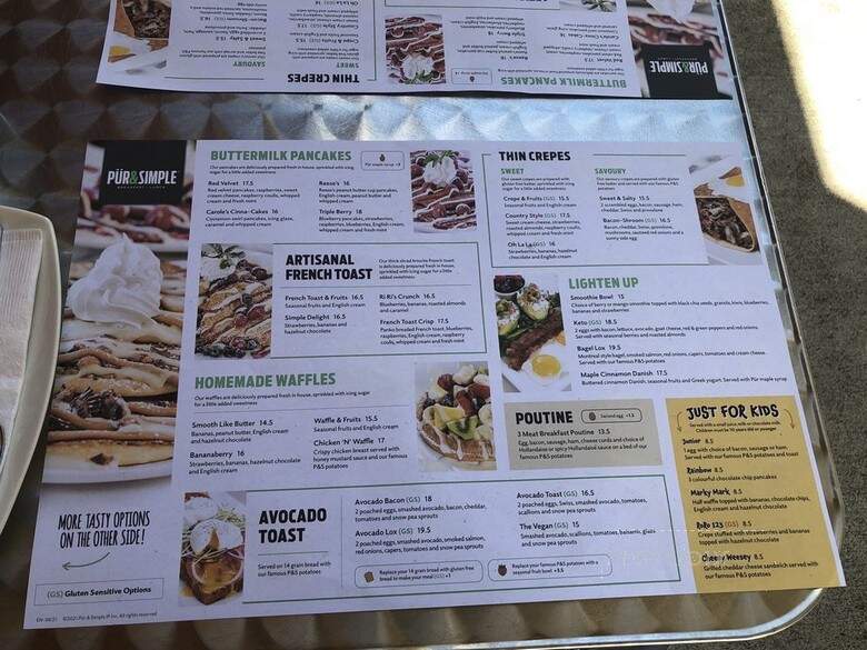 Pur & Simple - Oakville, ON menu_pic
