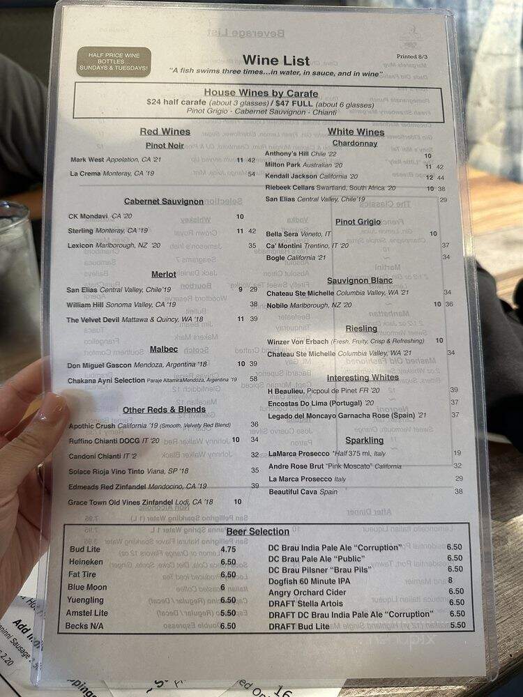 Chef Tony's - Bethesda, MD menu_pic