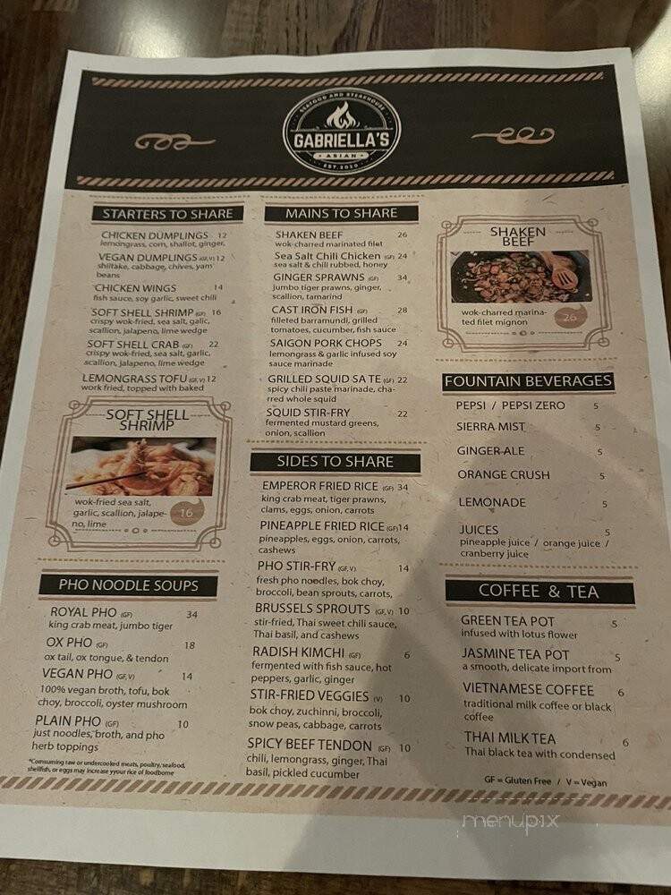 Gabriella's Seafood and Steakhouse - Philadelphia, PA menu_pic