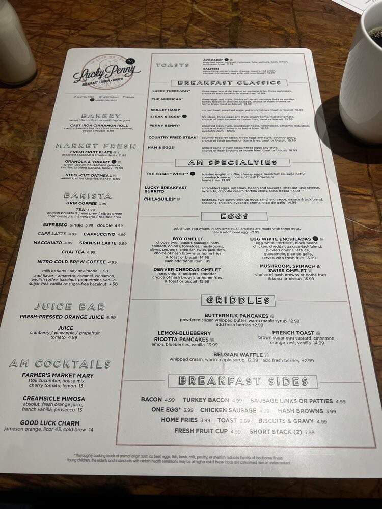 Lucky Penny Cafe - Henderson, NV menu_pic