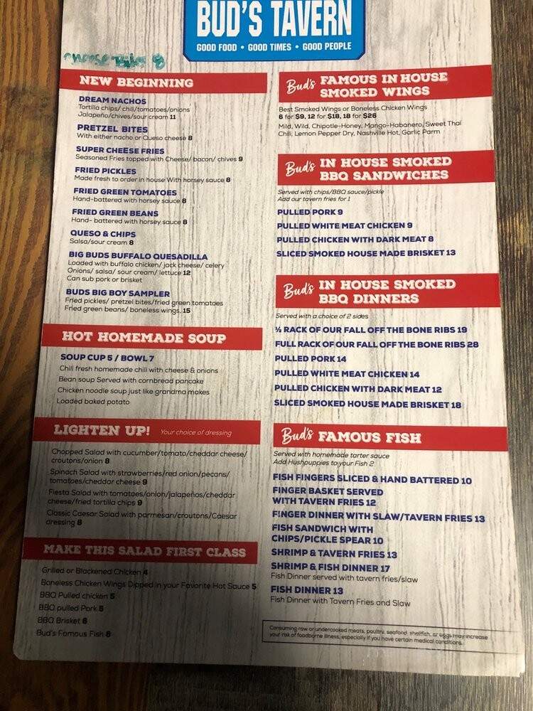 Bud's Tavern - Louisville, KY menu_pic