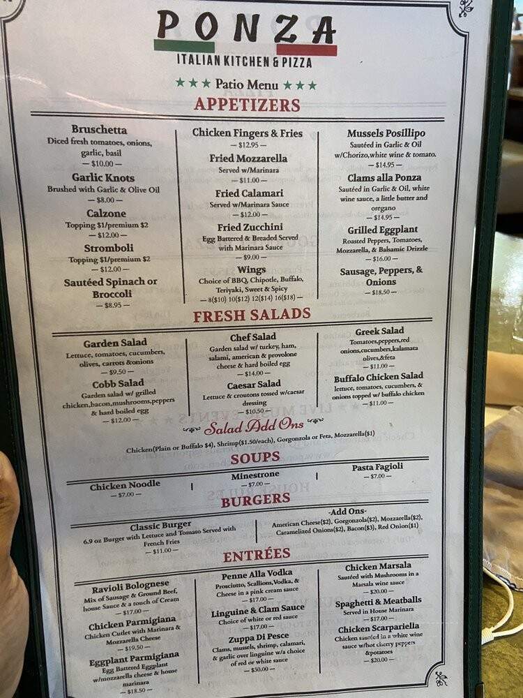 Ponza Italian Kitchen - Norwalk, CT menu_pic