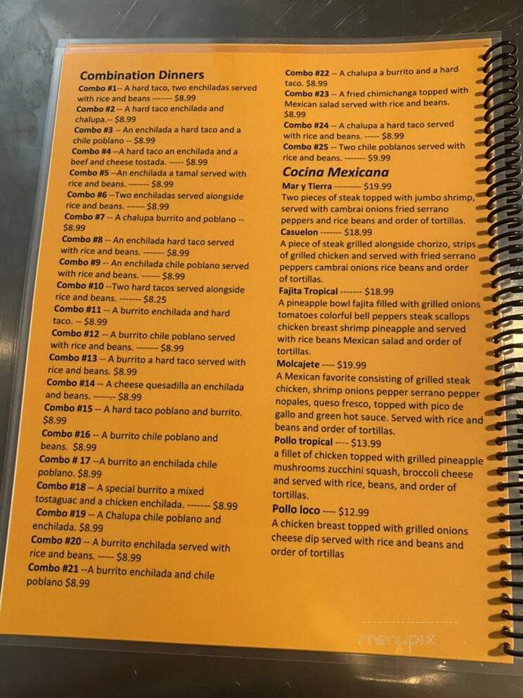 El Agavero Mexicano - Jamestown, NC menu_pic