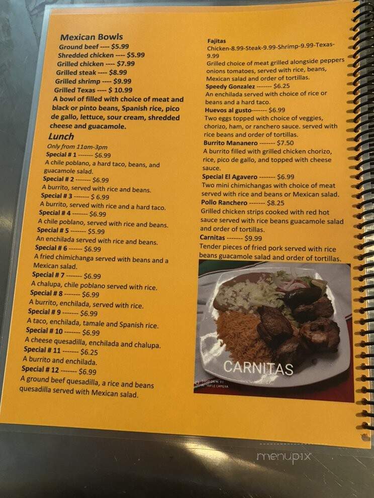 El Agavero Mexicano - Jamestown, NC menu_pic
