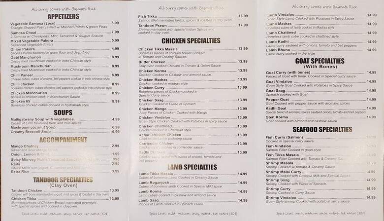 Indian Kitchen - Huntsville, AL menu_pic