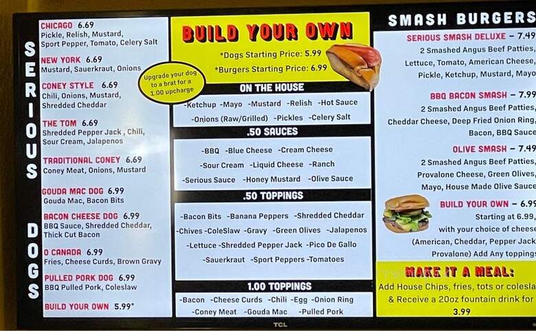 Serious Dogs - Battle Creek, MI menu_pic