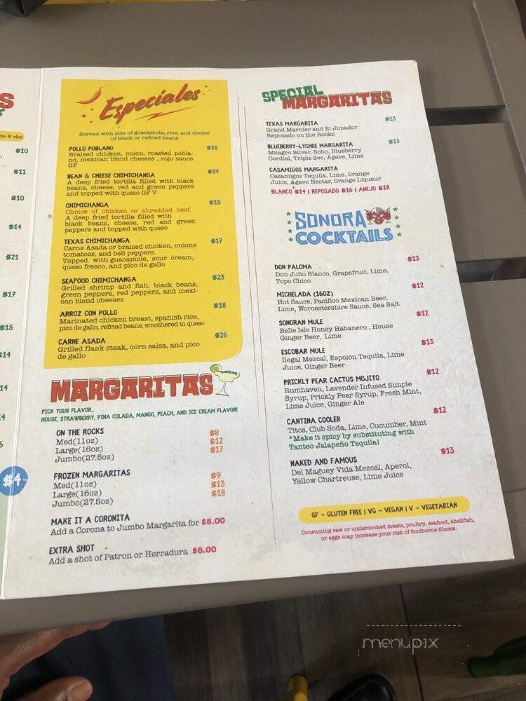 Sonora - Richmond, VA menu_pic