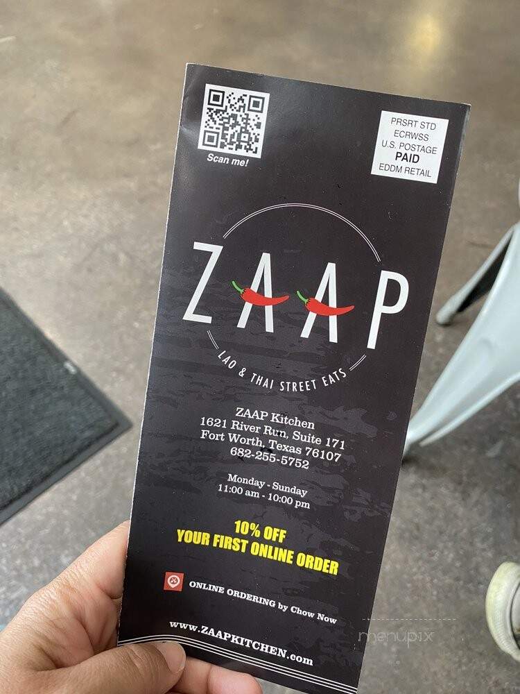 Zaap Kitchen Lao & Thai Street Eats - Fort Worth, TX menu_pic