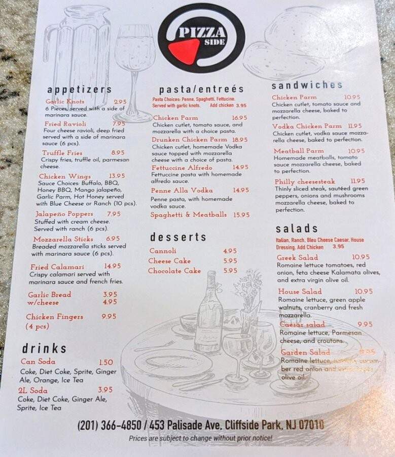 Pizza Side NJ - Cliffside Park, NJ menu_pic