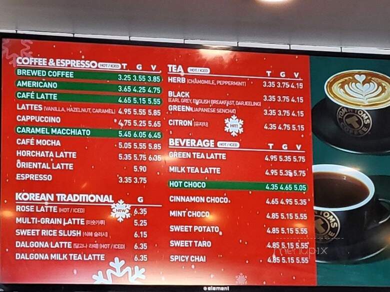 Tom N Toms Coffee - Los Angeles, CA menu_pic