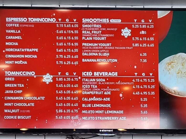 Tom N Toms Coffee - Los Angeles, CA menu_pic