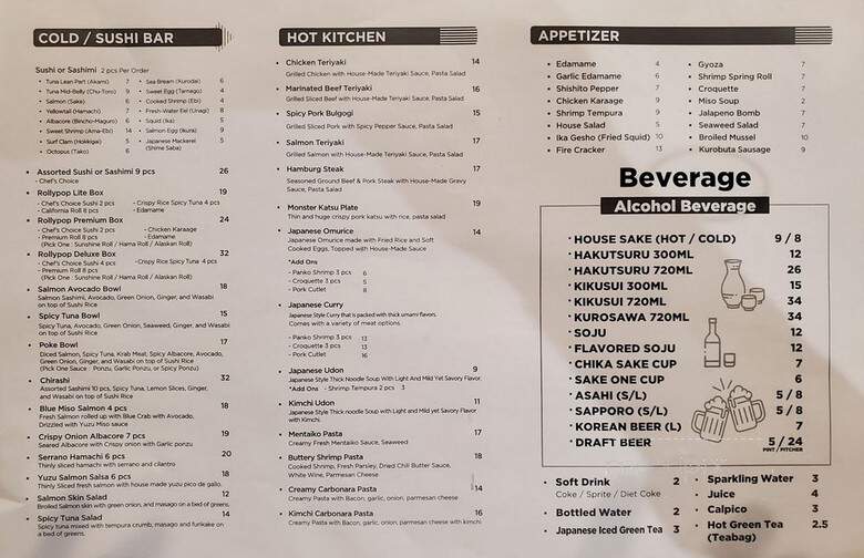 Rollypop - Los Angeles, CA menu_pic