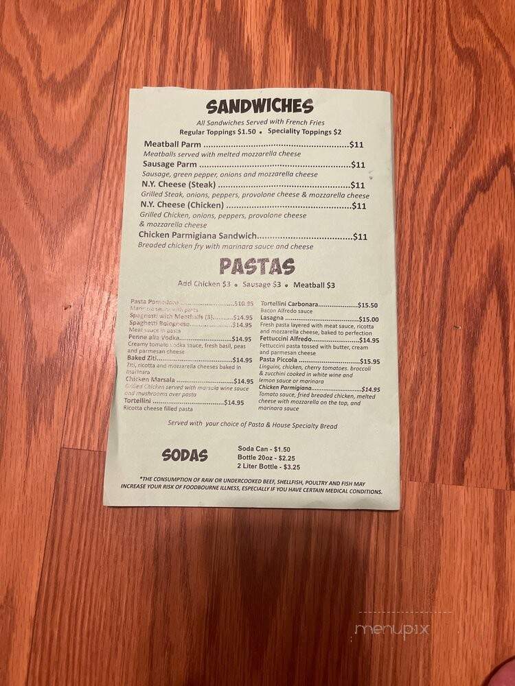 Piccola New York Pizza - Atlanta, GA menu_pic