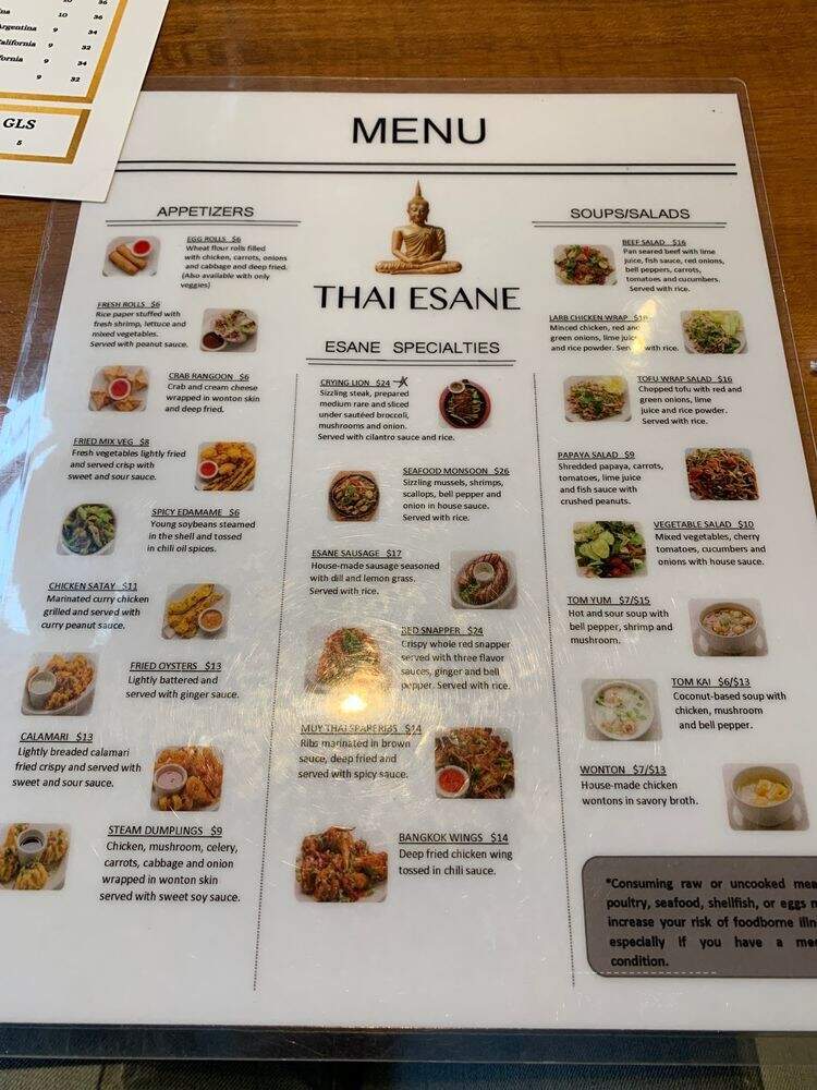 Thai Esane - Brentwood, TN menu_pic