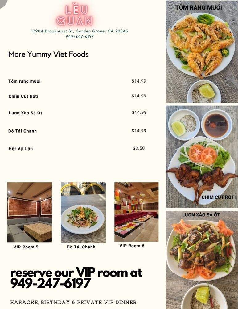 Leu Quan - Garden Grove, CA menu_pic