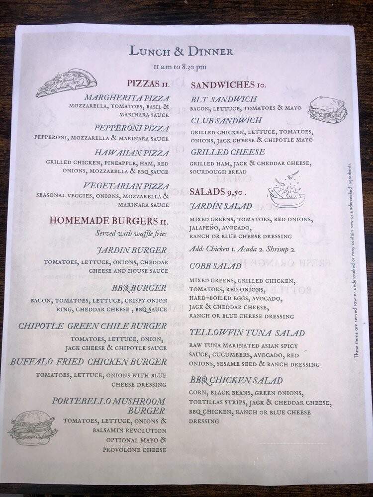 Jardin Grill - San Diego, CA menu_pic