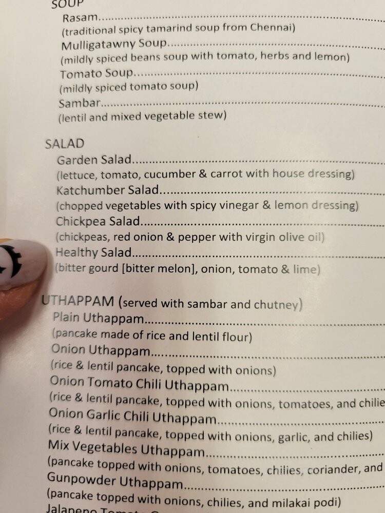 Dosa Hut - Rocky Hill, CT menu_pic