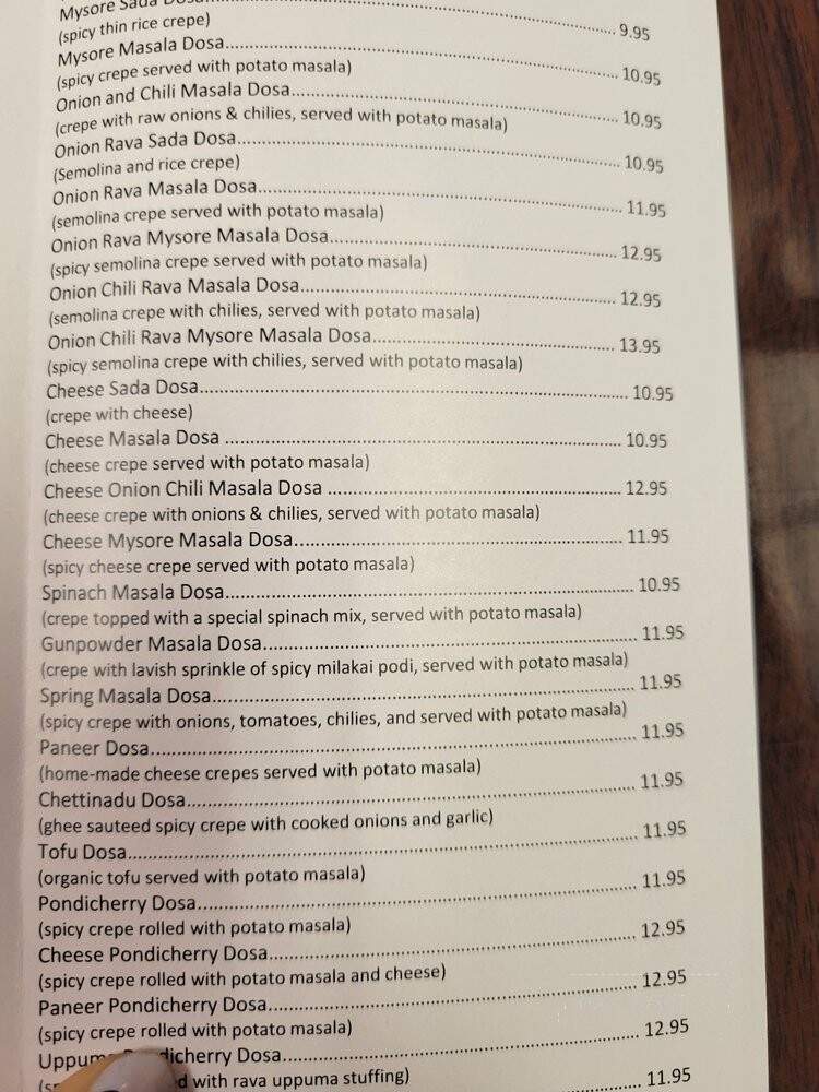 Dosa Hut - Rocky Hill, CT menu_pic