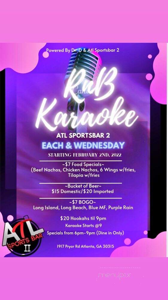 ATL Sports Bar 2 - Atlanta, GA menu_pic