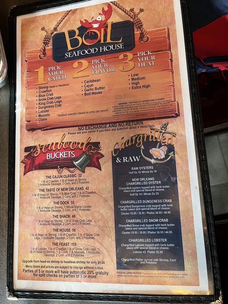 Hieux Boil Seafood House - New Orleans, LA menu_pic