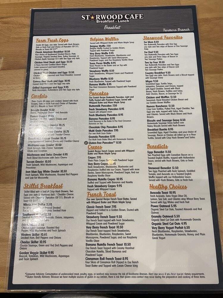Starwood Cafe - Farmers Branch, TX menu_pic