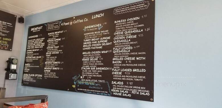 4 Paws Coffee Co. - Santa Fe Springs, CA menu_pic