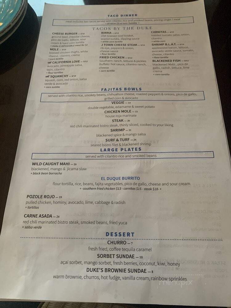 Duke's Tacos & Margs - Jupiter, FL menu_pic