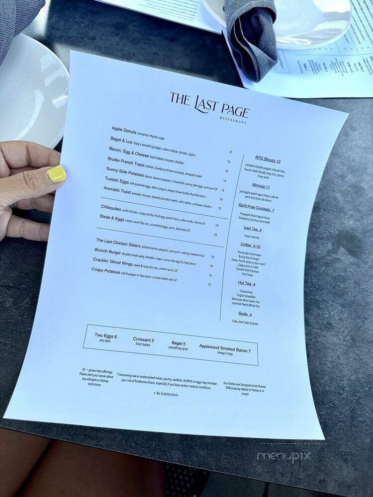 The Last Page - Cleveland, OH menu_pic