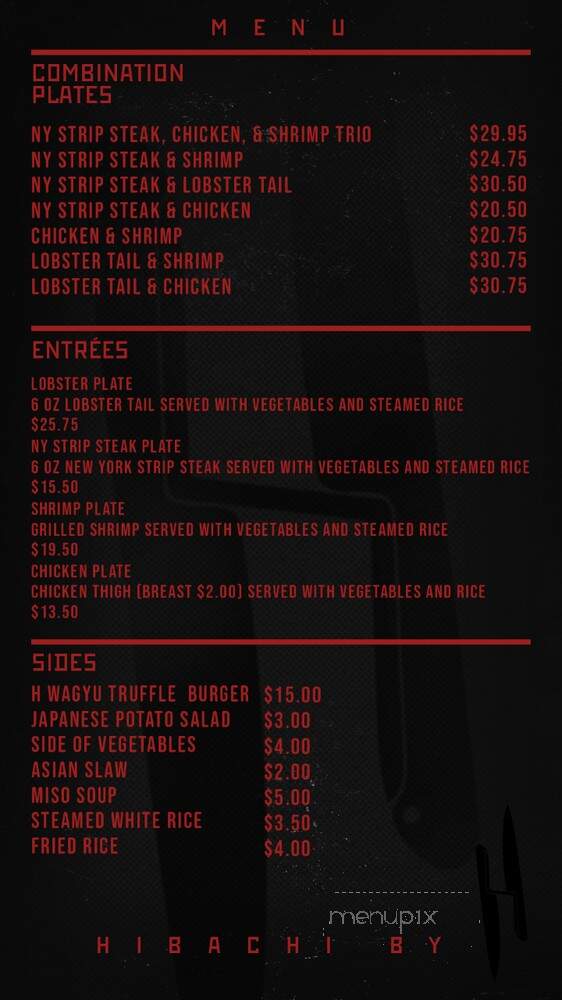 Hibachi by H - Los Angeles, CA menu_pic
