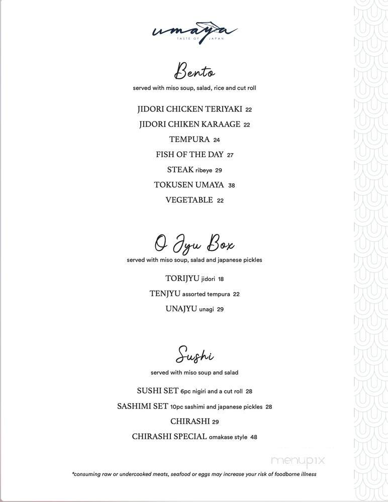 Umaya LA - Los Angeles, CA menu_pic
