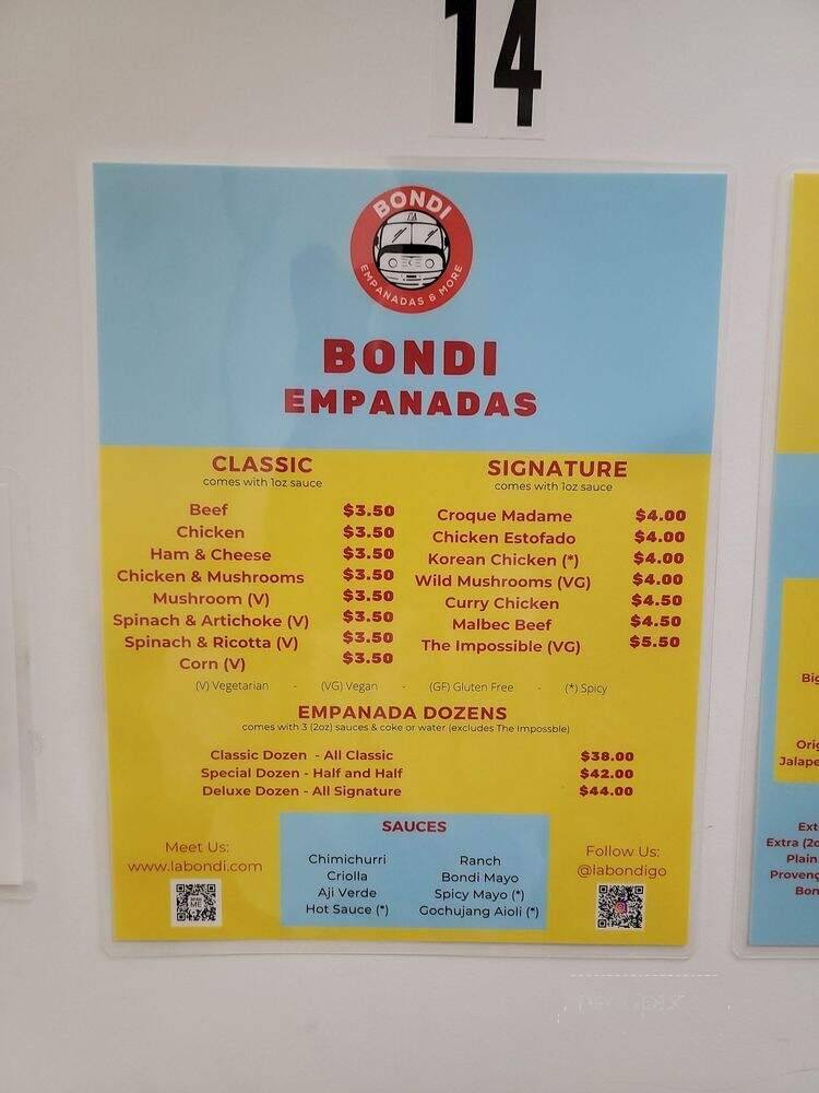 Bondi - Los Angeles, CA menu_pic