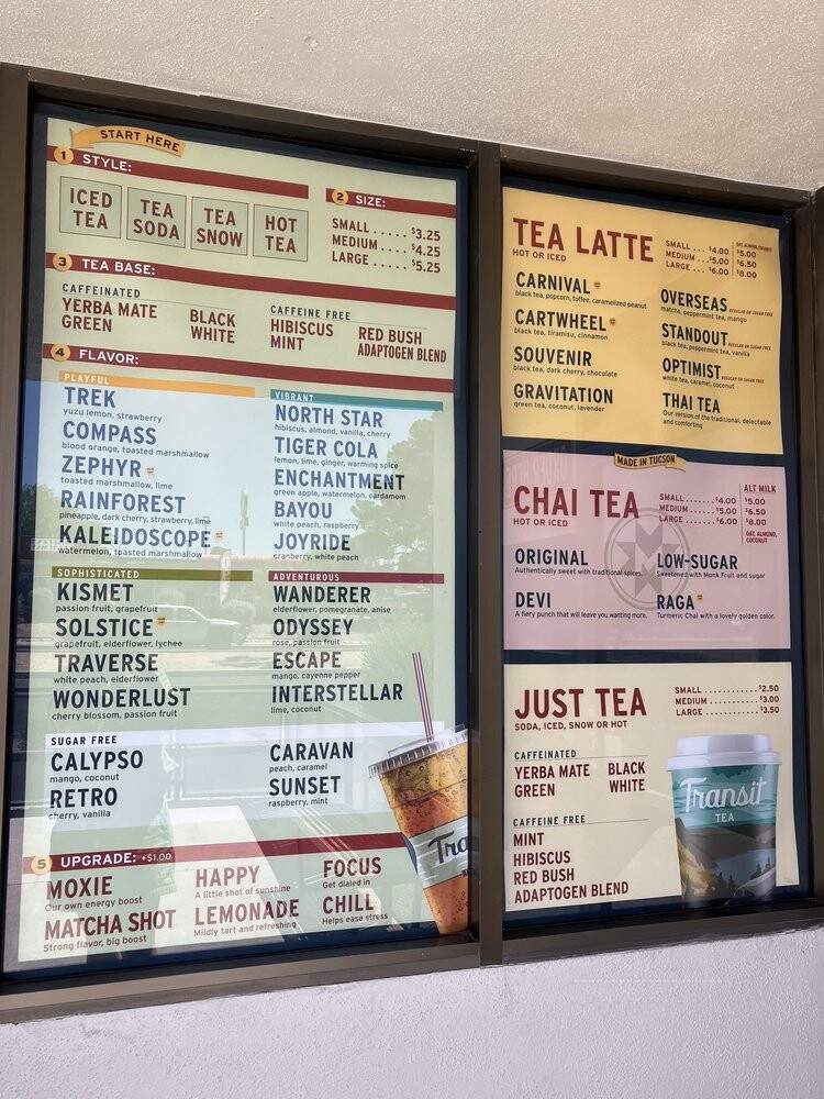 Transit Tea - Tucson, AZ menu_pic