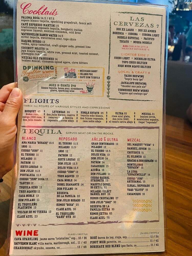 Blanco Cocina + Cantina Nashville - Nashville, TN menu_pic
