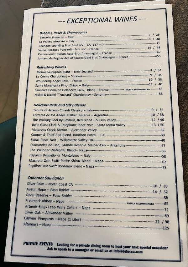 Delucca Gaucho Pizza & Wine - Fort Worth, TX menu_pic