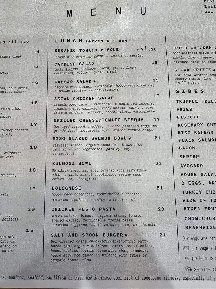 Salt & Spoon - Las Vegas, NV menu_pic